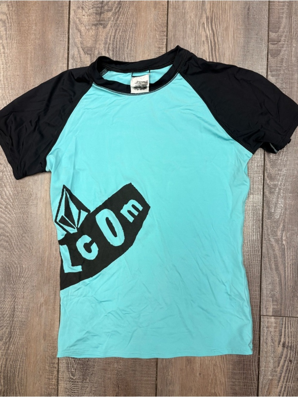 Volcom Black & Aqua swim Graphic Tee